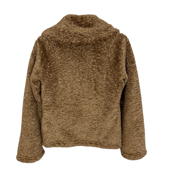 Patagonia Synchilla Fleece Curly-Q Jacket Brown Furry Zip Shawl Teddy Medium - Picture 4 of 9